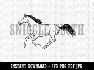 Thoroughbred Race Horse Running Clipart Digital Download SVG PNG JPG PDF Cut Files