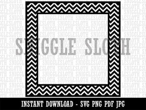 Chevrons Pattern Border Frame  Clipart Digital Download SVG PNG JPG PDF Cut Files