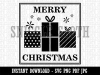 Merry Christmas Holiday Gifts Clipart Digital Download SVG PNG JPG PDF Cut Files