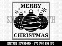Merry Christmas Holiday Ornaments Clipart Digital Download SVG PNG JPG PDF Cut Files