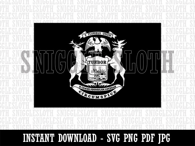 Michigan State Flag Clipart Digital Download SVG PNG JPG PDF Cut Files