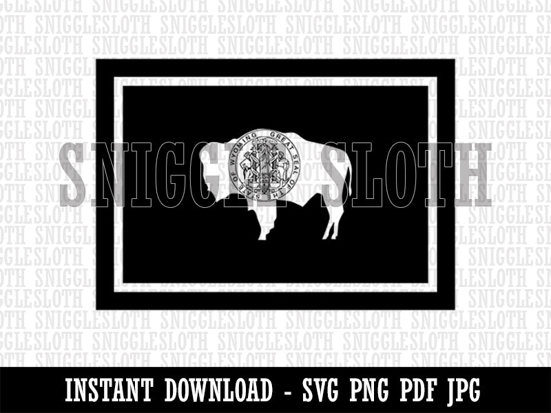 Wyoming State Flag Clipart Digital Download SVG PNG JPG PDF Cut Files