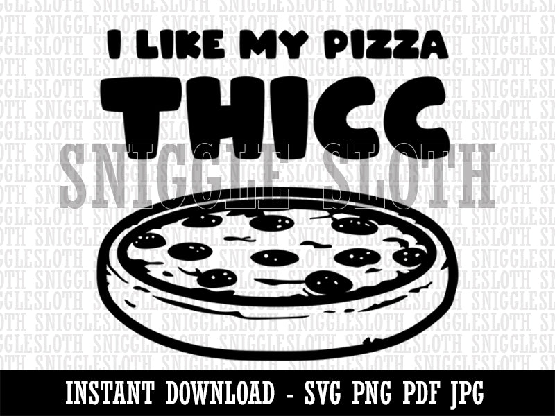 Thicc Thick Chicago Deep Dish Pizza Clipart Digital Download SVG PNG JPG PDF Cut Files
