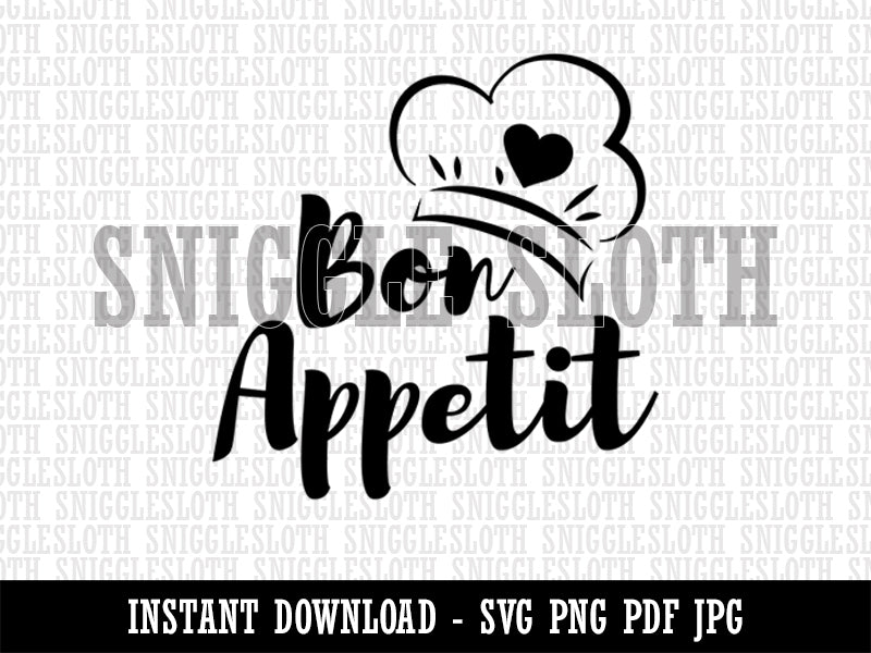 Bon Appetit Love Cooking Baking Clipart Digital Download SVG PNG JPG PDF Cut Files