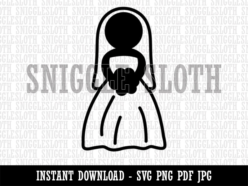 Bride Symbol Wedding Clipart Digital Download SVG PNG JPG PDF Cut Files