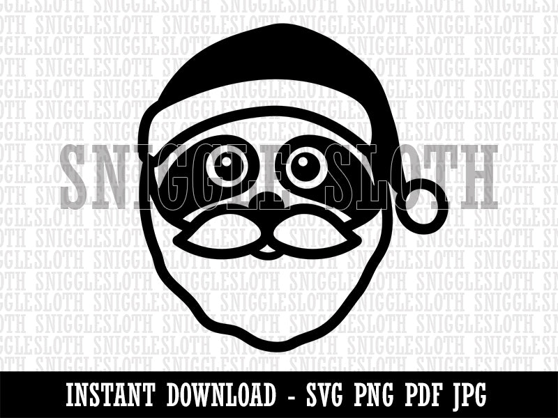 Santa Sloth Christmas Clipart Digital Download SVG PNG JPG PDF Cut Files