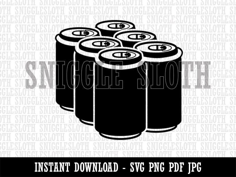 Beer Soda Drink Six Pack Clipart Digital Download SVG PNG JPG PDF Cut Files
