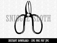 Floral Scissors for Gardening Clipart Digital Download SVG PNG JPG PDF Cut Files