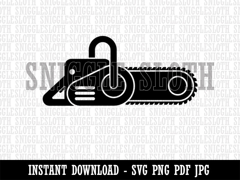 Gas Powered Chainsaw Clipart Digital Download SVG PNG JPG PDF Cut Files