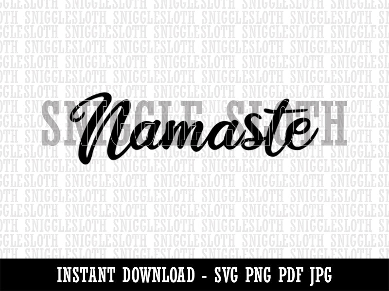 Namaste Script Font Clipart Digital Download SVG PNG JPG PDF Cut Files