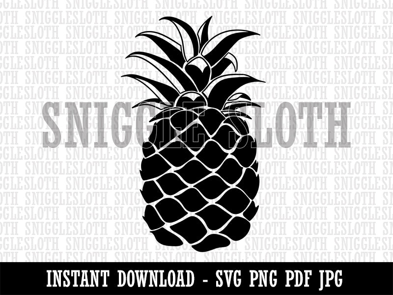 Pineapple Fruit Drawing Clipart Digital Download SVG PNG JPG PDF Cut Files
