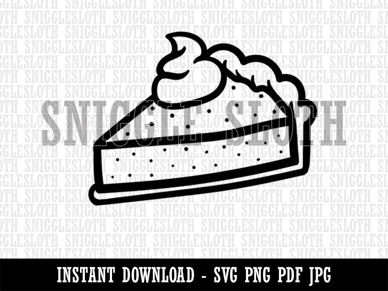 Slice of Pumpkin Pie Clipart Digital Download SVG PNG JPG PDF Cut Files