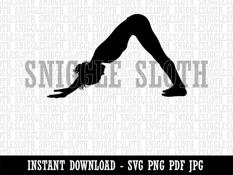 Yoga Downward Facing Dog Pose Clipart Digital Download SVG PNG JPG PDF Cut Files