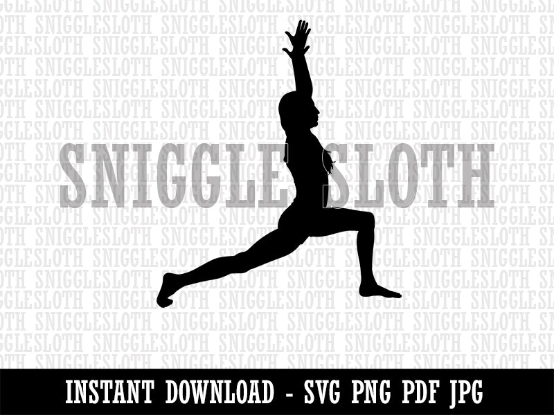 Yoga High Lunge Pose Clipart Digital Download SVG PNG JPG PDF Cut Files