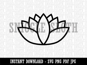 Yoga Lotus Flower Outline Clipart Digital Download SVG PNG JPG PDF Cut Files