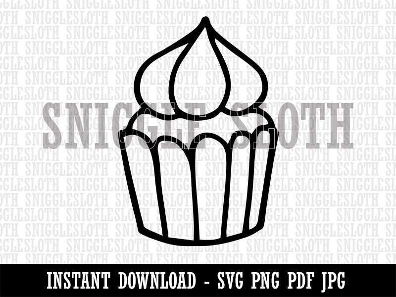 Hand Drawn Cupcake Doodle Clipart Digital Download SVG PNG JPG PDF Cut Files