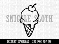 Hand Drawn Cute Ice Cream Cone Doodle Clipart Digital Download SVG PNG JPG PDF Cut Files
