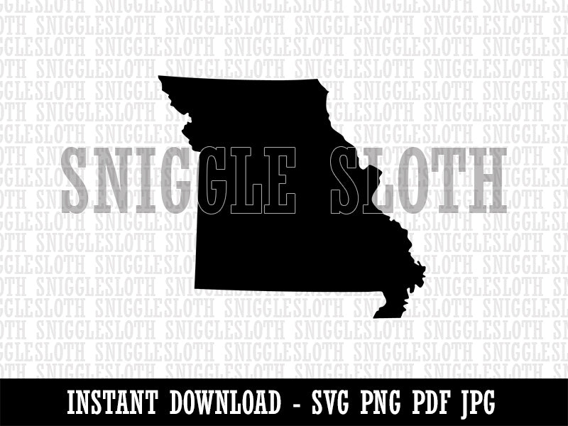 Missouri State Silhouette Clipart Digital Download SVG PNG JPG PDF Cut Files