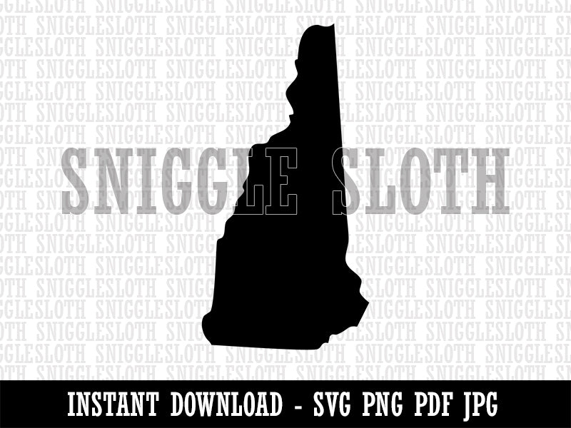 New Hampshire State Silhouette Clipart Digital Download SVG PNG JPG PDF Cut Files