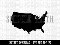 USA United States America Country Silhouette Clipart Digital Download SVG PNG JPG PDF Cut Files