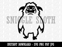 Abominable Snowman Yeti Monster Clipart Digital Download SVG PNG JPG PDF Cut Files