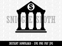 Bank Finance Money Icon Clipart Digital Download SVG PNG JPG PDF Cut Files