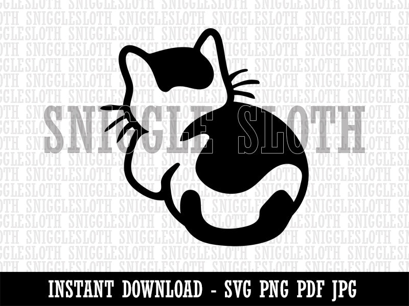 Cat Backside Clipart Digital Download SVG PNG JPG PDF Cut Files