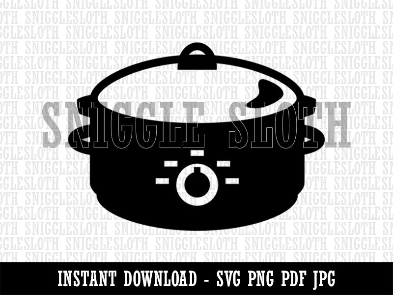 Crock Pot Slow Cooker Clipart Digital Download SVG PNG JPG PDF Cut Files
