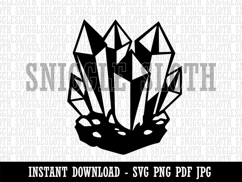 Crystal Geode Clipart Digital Download SVG PNG JPG PDF Cut Files