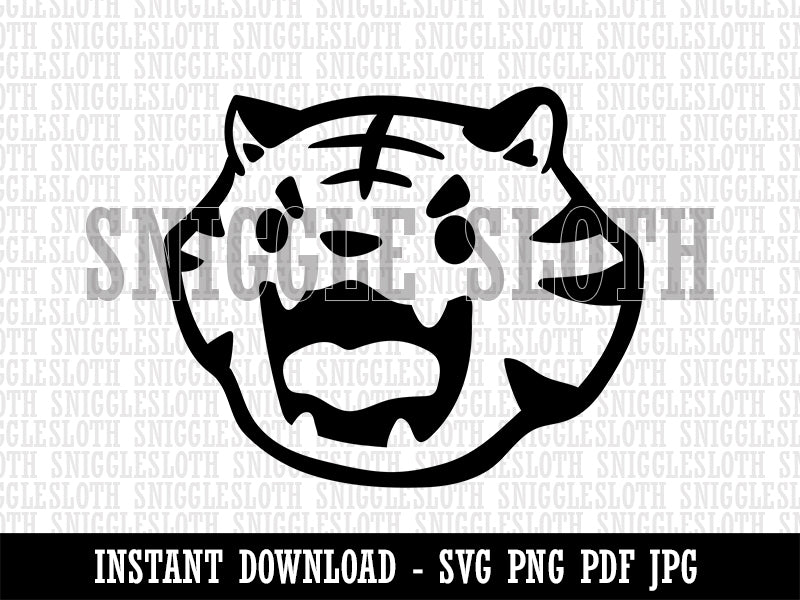 Cute and Fierce Tiger Head Clipart Digital Download SVG PNG JPG PDF Cut Files