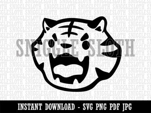 Cute and Fierce Tiger Head Clipart Digital Download SVG PNG JPG PDF Cut Files