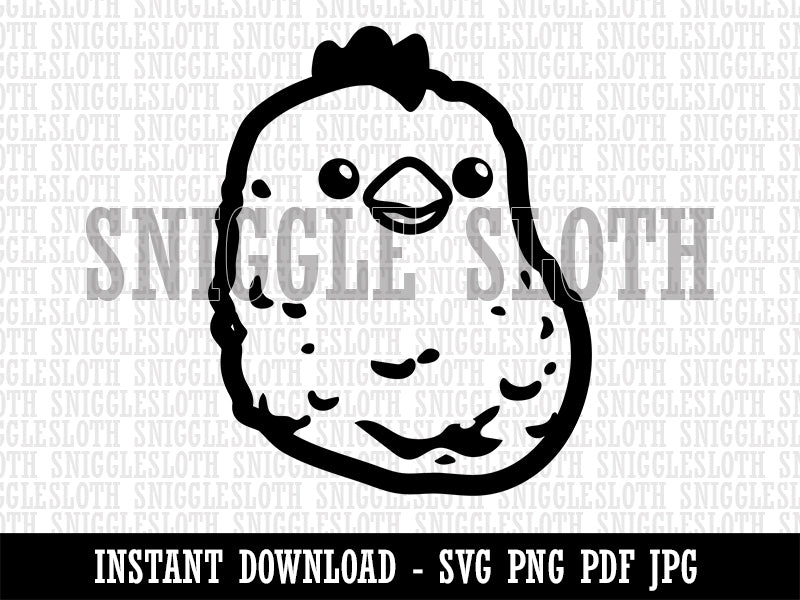 Rooster Chicken Head Cute Clipart Digital Download SVG PNG JPG PDF Cut Files