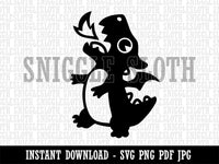 Cute Little Dragon Breathing Fire Clipart Digital Download SVG PNG JPG PDF Cut Files