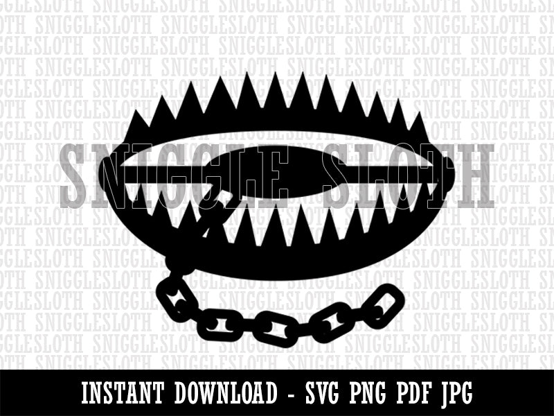 Deadly Bear Trap Clipart Digital Download SVG PNG JPG PDF Cut Files