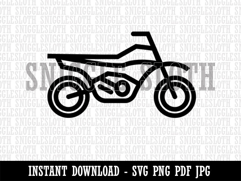 Dirt Bike Off-road Motorcycle Vehicle Clipart Digital Download SVG PNG JPG PDF Cut Files