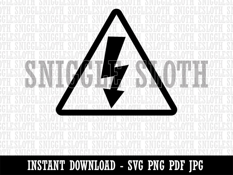 Electrical High Voltage Warning Sign Clipart Digital Download SVG PNG JPG PDF Cut Files