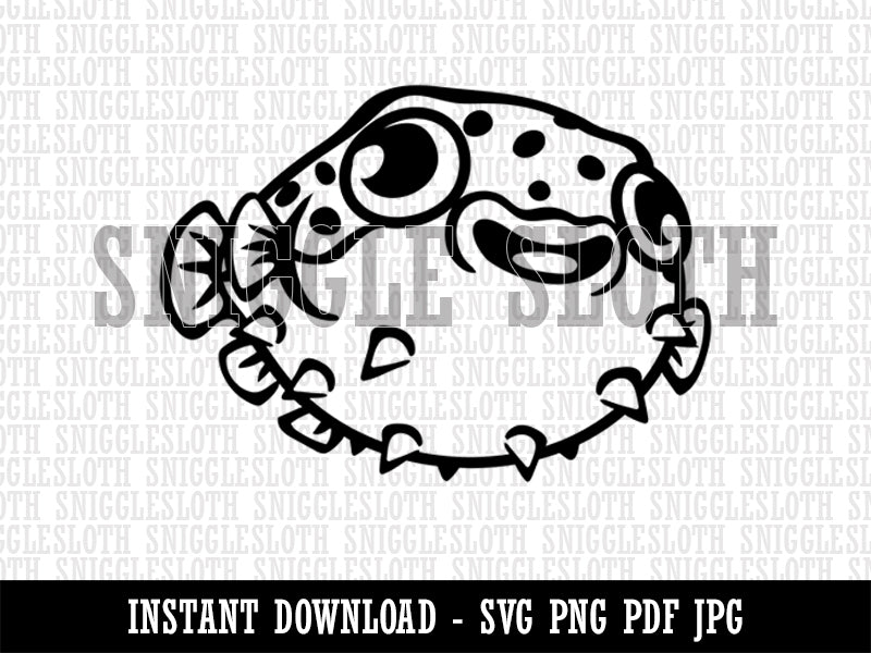 Happy Little Pufferfish Clipart Digital Download SVG PNG JPG PDF Cut Files