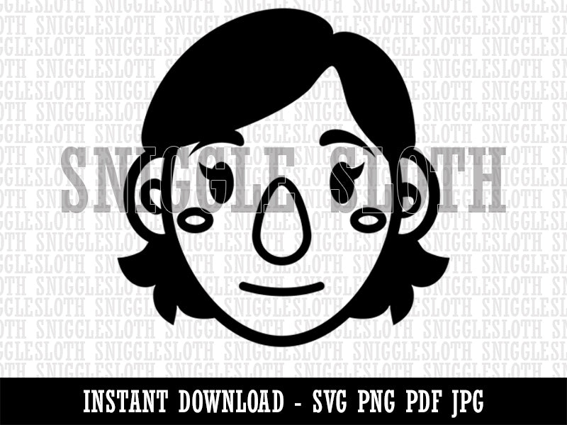 Human Female Character Face Clipart Digital Download SVG PNG JPG PDF Cut Files