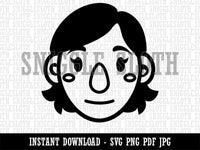 Human Female Character Face Clipart Digital Download SVG PNG JPG PDF Cut Files