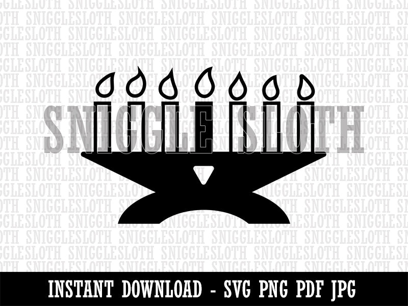 Kwanzaa Kinara with Candles Clipart Digital Download SVG PNG JPG PDF Cut Files