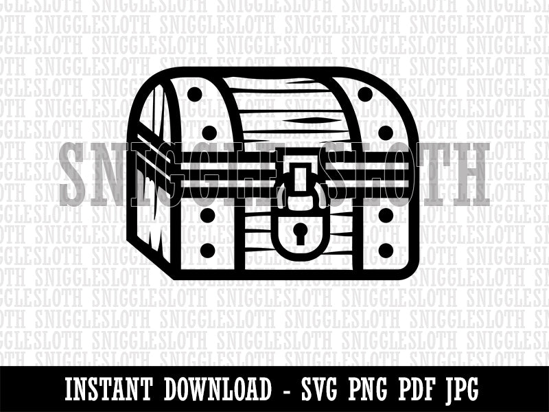 Locked Treasure Chest RPG Loot Clipart Digital Download SVG PNG JPG PDF Cut Files