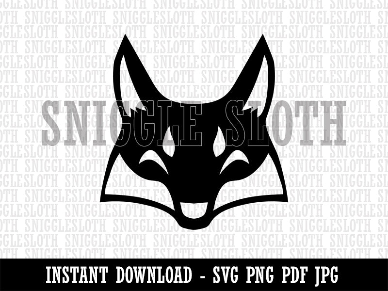 Mischievous Fox Face Clipart Digital Download SVG PNG JPG PDF Cut Files