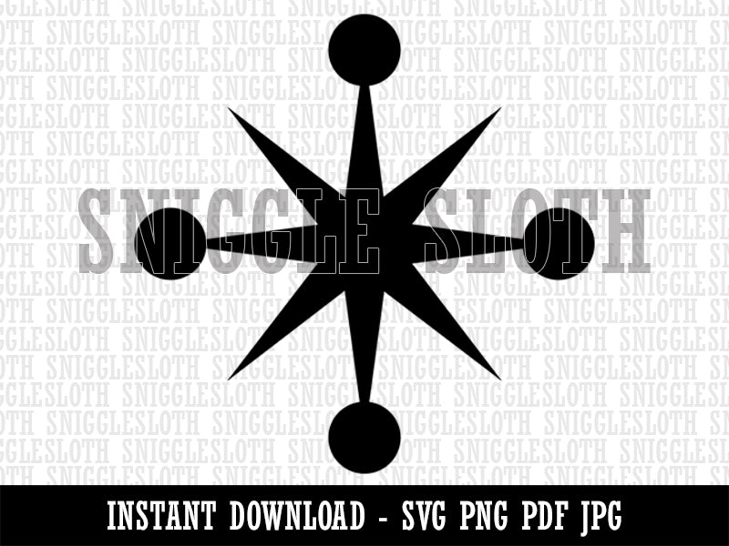 Retro Star Jacks Clipart Digital Download SVG PNG JPG PDF Cut Files