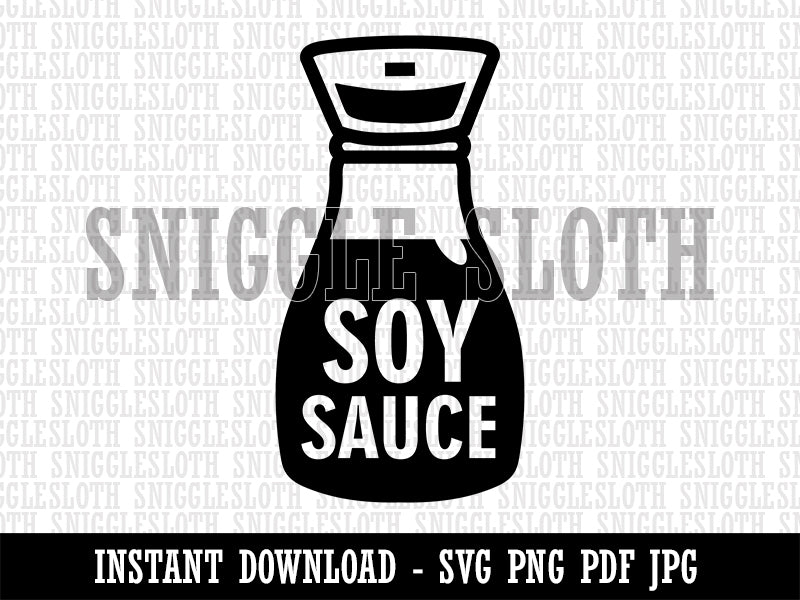 Soy Sauce Bottle Clipart Digital Download SVG PNG JPG PDF Cut Files