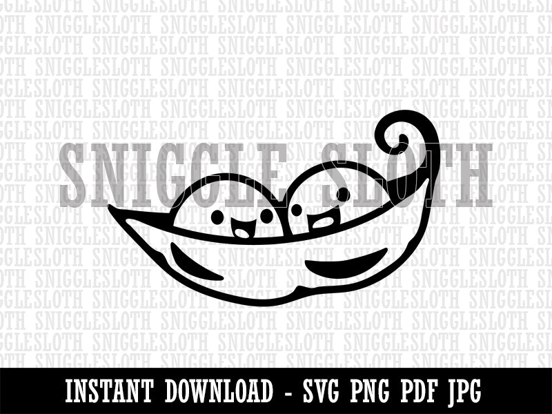 Two Peas in a Pod Clipart Digital Download SVG PNG JPG PDF Cut Files