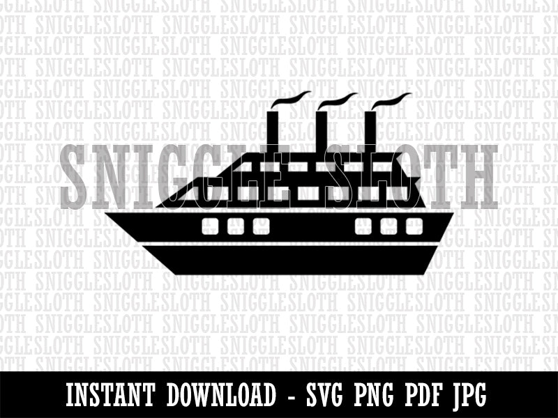 Vacation Cruise Ship Boat Clipart Digital Download SVG PNG JPG PDF Cut Files