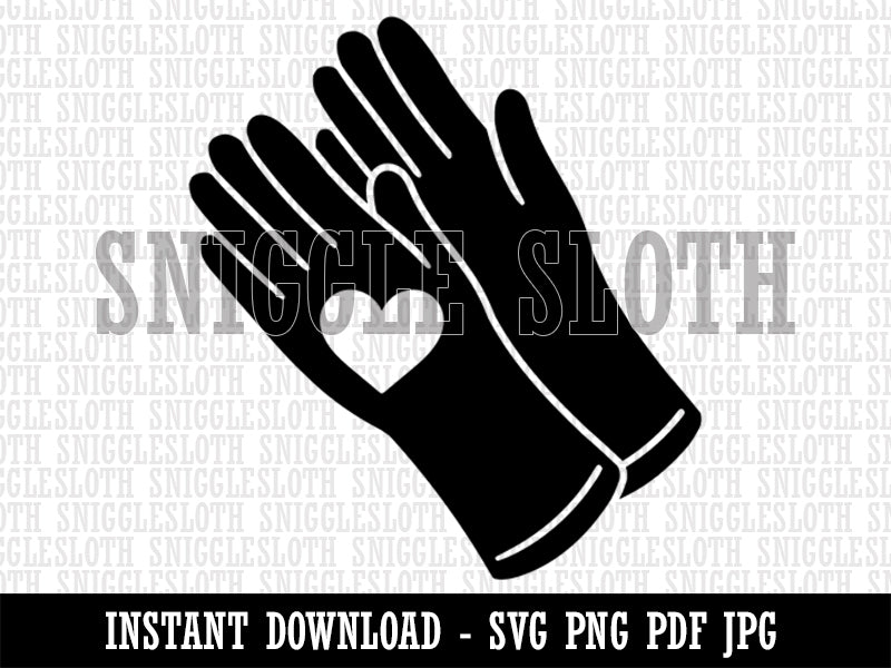 Caring Rubber Gloves Sanitizing Heart Clipart Digital Download SVG PNG JPG PDF Cut Files