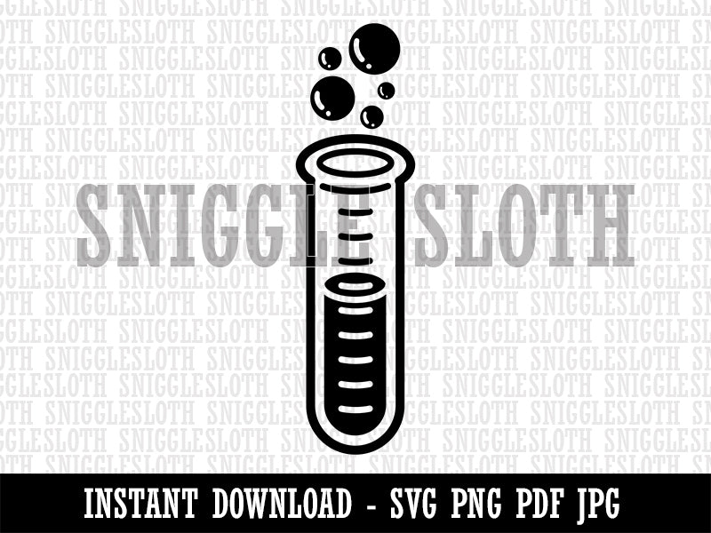 Glass Bubbling Test Tube Chemistry Science Clipart Digital Download SVG PNG JPG PDF Cut Files