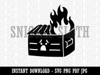 Sad Dumpster Fire Clipart Digital Download SVG PNG JPG PDF Cut Files