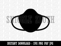 Face Mask Icon Solid Clipart Digital Download SVG PNG JPG PDF Cut Files